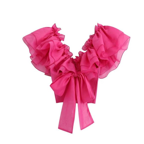 Flutter Sleeve Tied Blouse - Picture 2 of 2